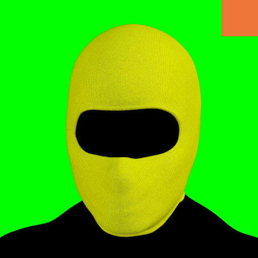 Villain #5 - The Yellow Balaclava Villain on the Green background with the Original Accent