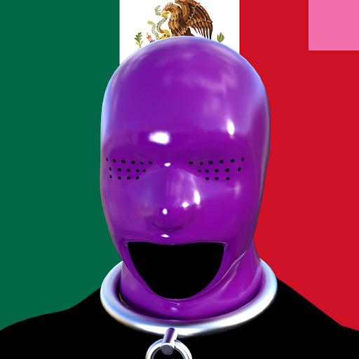 Villain #7 - The Purple Latex Sexual Deviant Villain on the Mexican background with the Pink Accent
