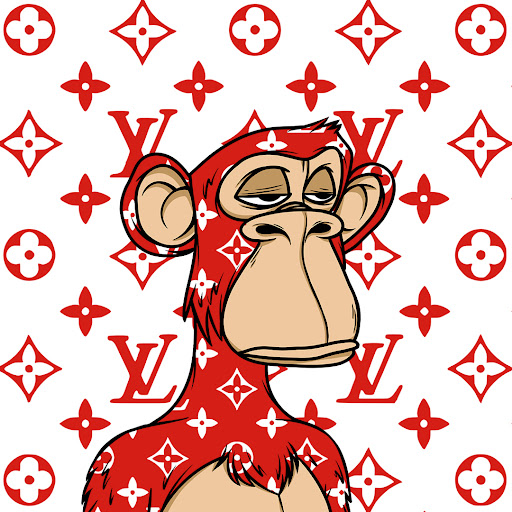 Animated Bored Ape [ L V Red White ]