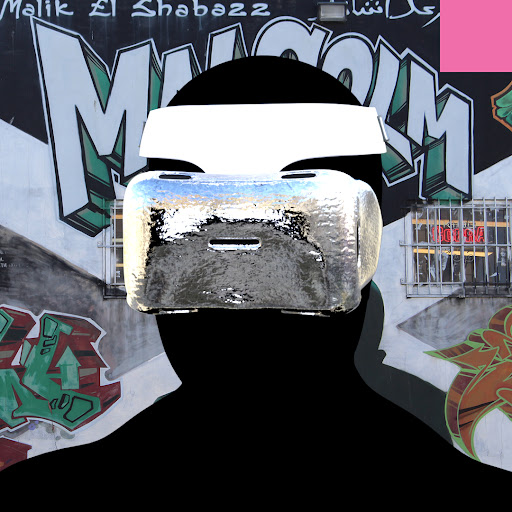 Villain #4 - The Chrome VR Villain on the Malcolm Mural background with the Pink Accent
