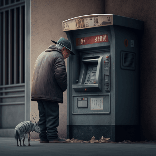 Satoshi Nakamoto withdraws money from ATM*
