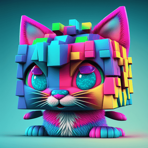 Cube Headed Cat #10