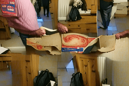 As a kid, my Dad picked up a pizza and turned the box sideways not realising how to carry it properly.