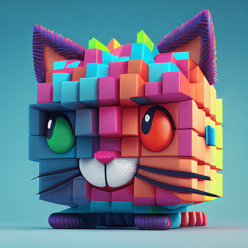 Cube Headed Cat #0