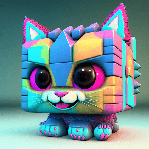 Cube Headed Cat #90