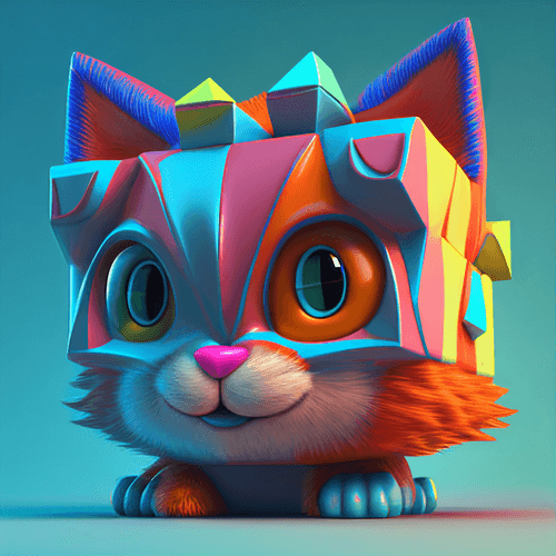 Cube Headed Cat #1