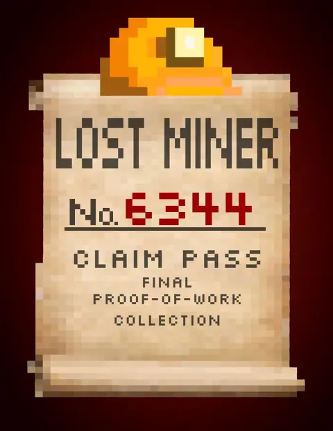 Lost Miner #6344 Claim Pass