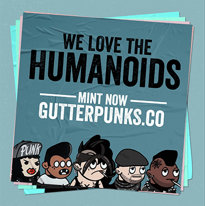Gutter Punks Flyer - The Humanoids