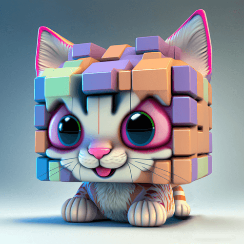 Cube Headed Cat #89